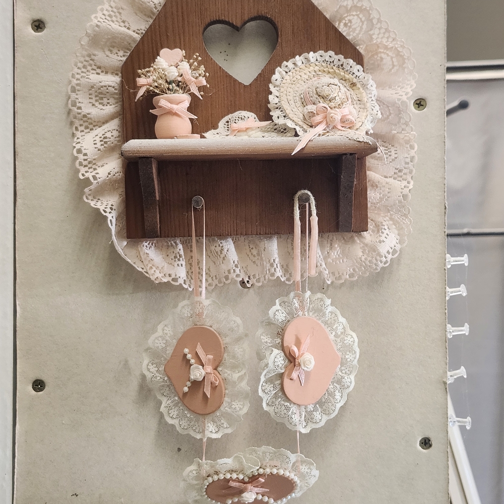 Charming Lace and Wood Wall Decor